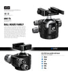 LH-47SC Low Profile Ballhead with Dual Profile Picatinny/Arca Clamp