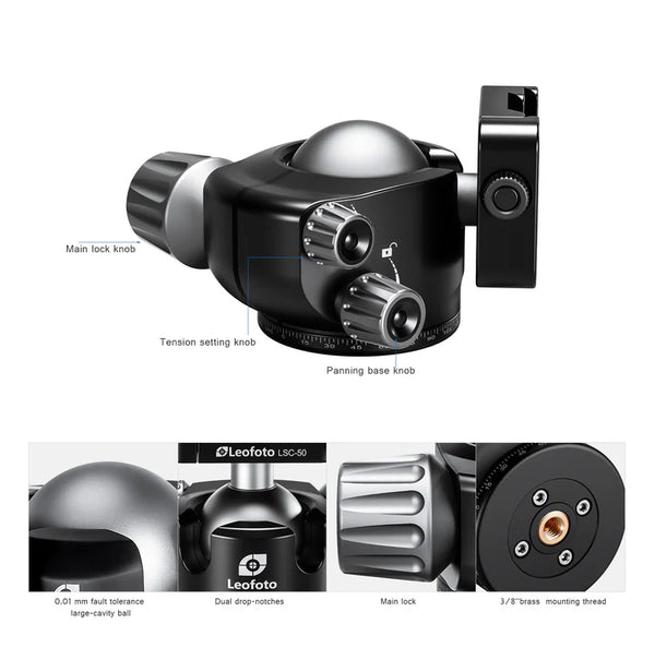 LH-47SC Low Profile Ballhead with Dual Profile Picatinny/Arca Clamp