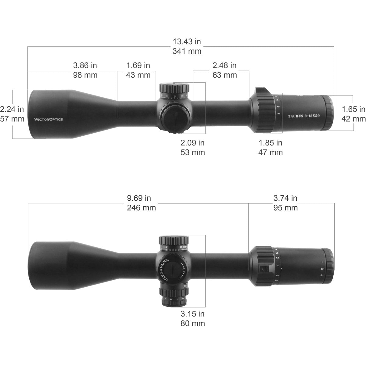 Taurus 3-18x50FFP Riflescope