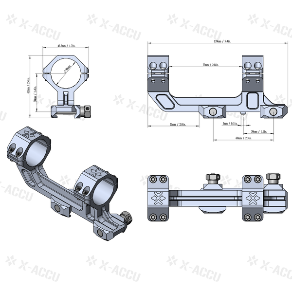 30mm 1-Piece Extended Picatinny AR Mount