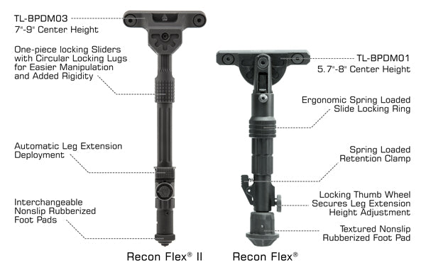 Recon Flex® II Bipod, 7"-9" Center Height, M-LOK®