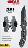 BEAR & SON 703 COMBO SET FOLDER BLACK KNIFE + SHARPENER